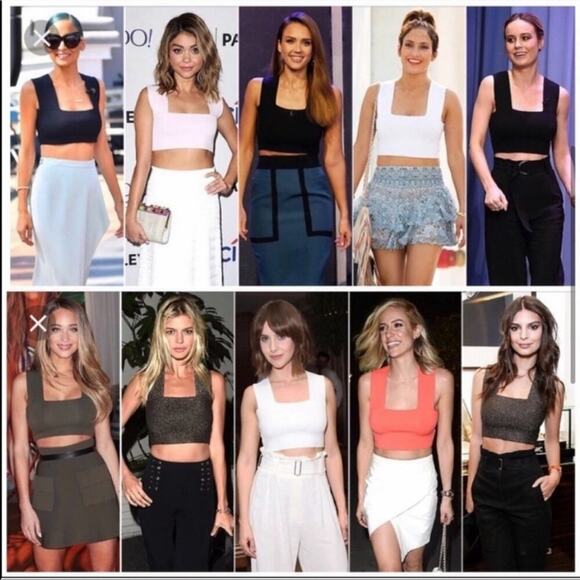 New A.L.C. Ali bronze metallic Knit Crop Top Size Medium Celebrity Style - Picture 7 of 16